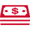 Icon illustration of a stack of bills