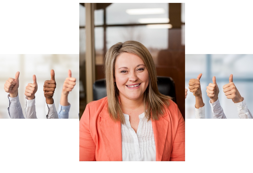 Our business banker Tava is a young lady smiling and waiting to help you.